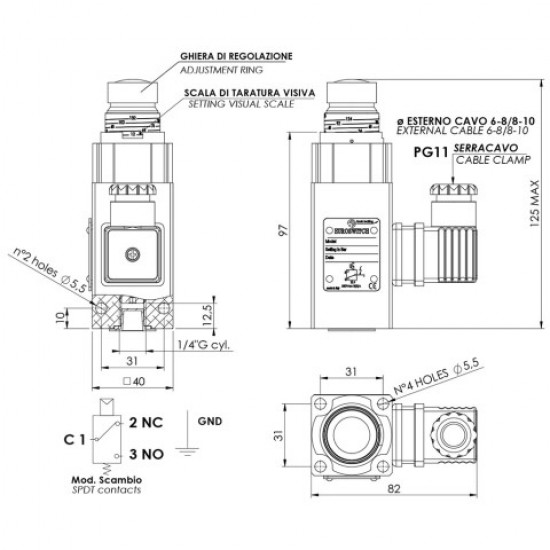 Modüler Seviye Şalteri Çift Kontak Max 560MM